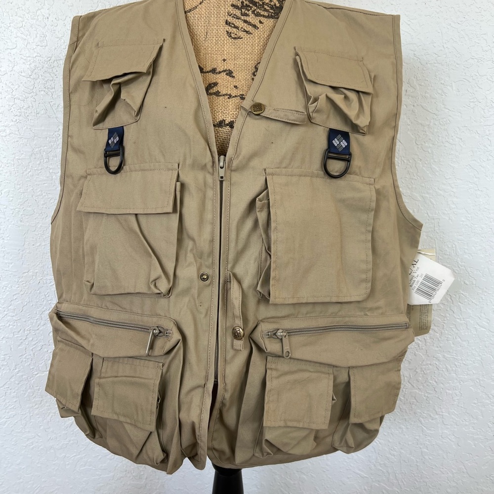 Columbia Men's Khaki Multi-Pocket Fly Fishing Vest NWT
